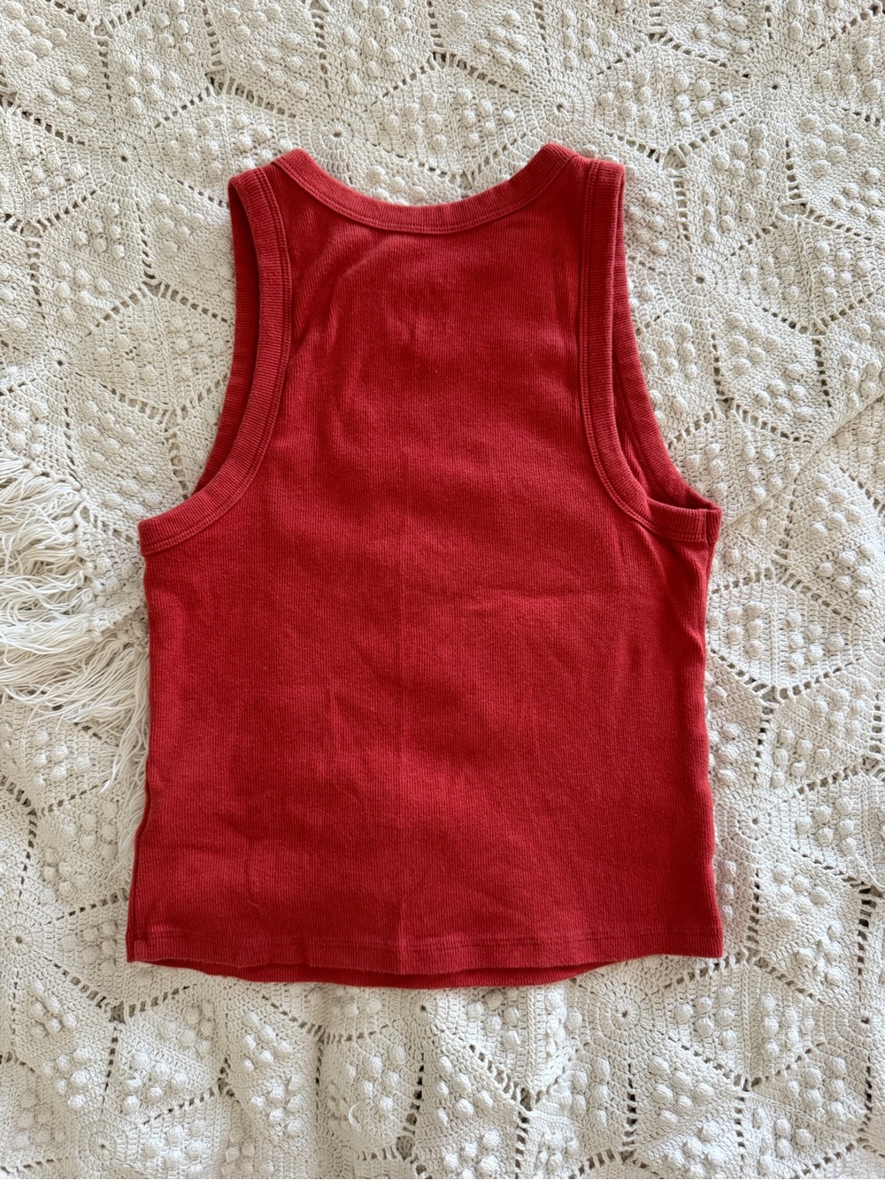 a new day Red Ribbed Tank with Shell Charm - Picture 3 of 4
